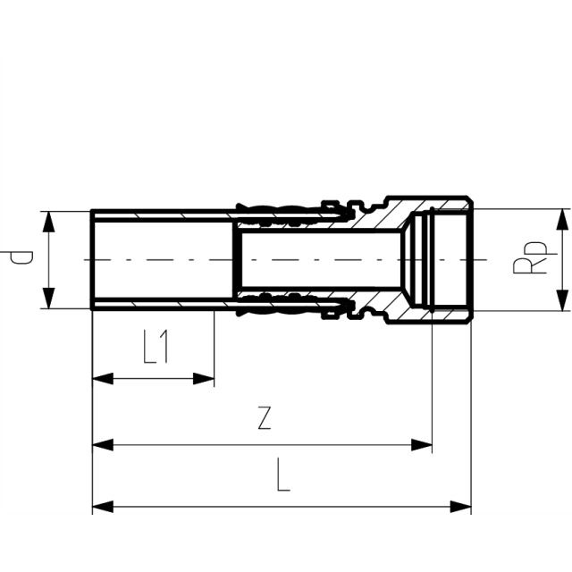 ÜG Fittng iso INOX SDR11 PN16
d32-Rp1/2"