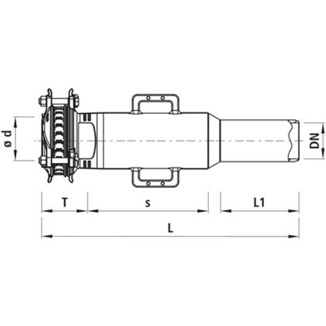 HAWLE pezzo di montaggio
scorrevole con manic. SYNOFLEX
5370  DN200  PN16 198-230MM