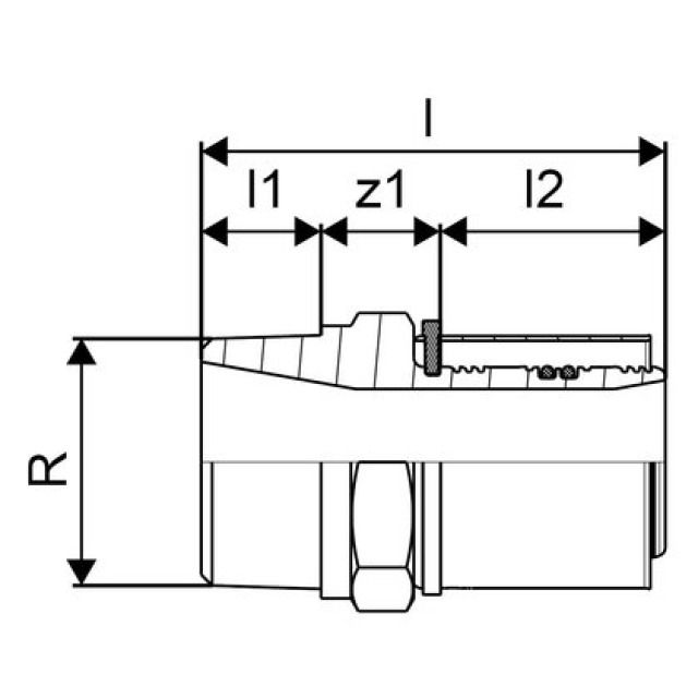 GF Uponor S-Press
raccord mâle 50-R1 1/2"MT