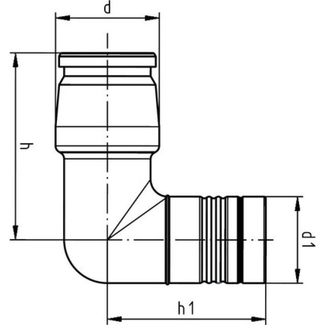 MODULE COUDE  90°  25/32
IFIT 4202 N° 762101385, IVORY