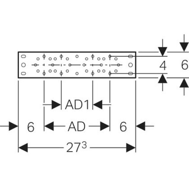 PLAQUE DE MONTAGE DOUBLE
N° 601.737.00.1    7.3/15.3
MEPLA DROITE