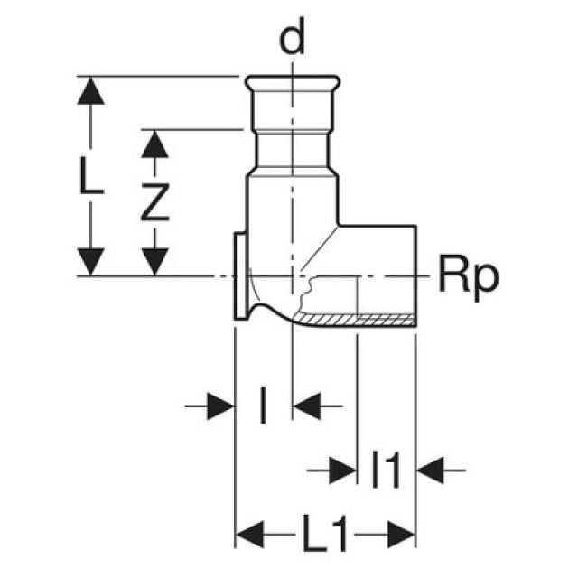 MPF-S DECKENWINKEL IG 90°
33406            1/2" - 22 MM