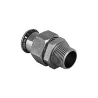 Geberit Mapress-gas Bocchettone con filetto maschio, dado avvitabile in acciaio CrNi