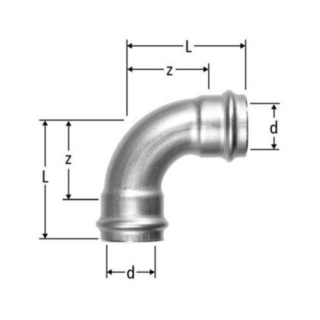 OP curva 90° INOX
80000.25
d 28