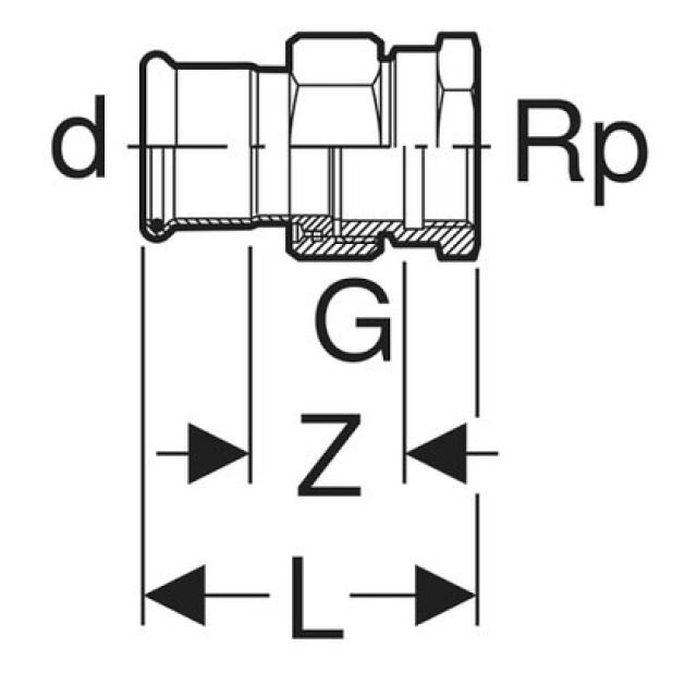 MPF-G DURCHGANGSVERSCHR. IG
34406 MU. ROTG.     1" - 28 MM