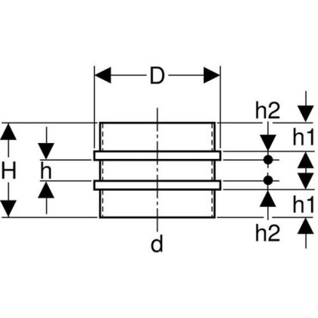 GEBERIT PE COLLER DOUBLE BAGUE
370.751                 200 MM