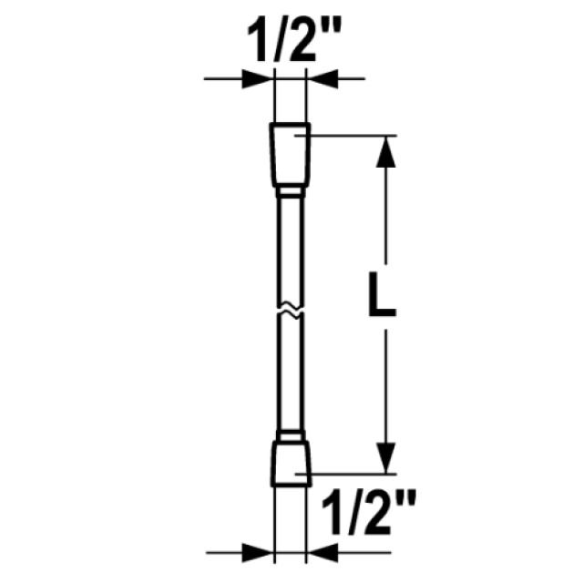 TUBO DA DOCCIA SUPREME
125 CM, 1/2" X 1/2"
SINTETICO, CONO GIREVOLE
COLORI: CHROMELINE