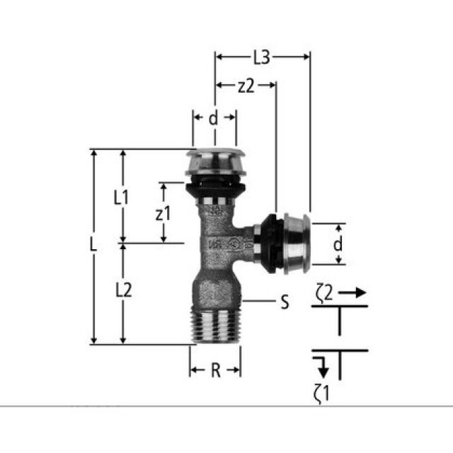 OPTIFLEX FLOWPRESS T-STÜCK
MIT AG 84244.21 1/2"x16x16 MM