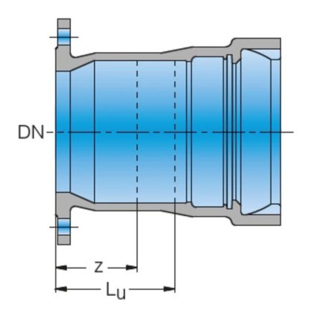 RACCORDS BRIDE/EMBOÎTEMENT AUTO-ETANCHE
TYPE EU BLS VRS-T PN16 DN150
ARTICLE : F0150.000.4230
