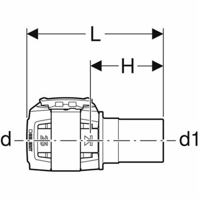FLOWFIT ÜBERGANG AUF MAPRESS
620.236   D=63  D1=54
MIT EINSCHUBENDE