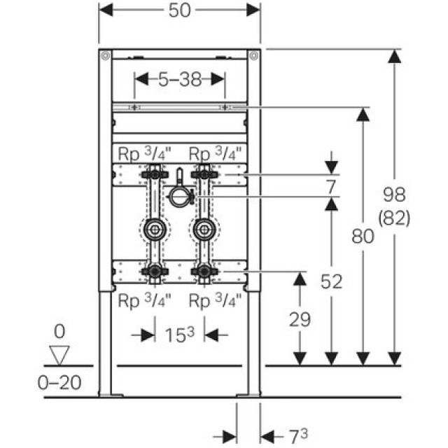 DUOFIX-ELEMENT FUER WASCHTISCH
111.573 JRG UP-VENTIL 2 WZ
TYP 98/82