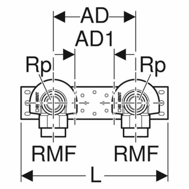 MEPLA set MeplaFix placca
dritta 2 curve 632.863
d 20 - 1/2" interasse 10mm