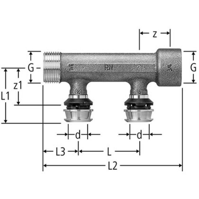 OPTIFLEX FLOWPRESS VERTEILER
2-FACH 16 X 3/4" 84260.21