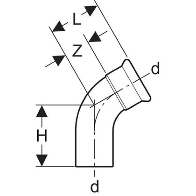 COUDE MAPRESS INOX
45° DIAM.54 MM 32708