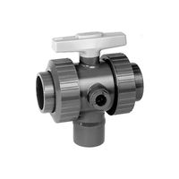 +GF+ PVC-U Valvola a 3 vie, PN10, Tipo 543 verticale, foro a L