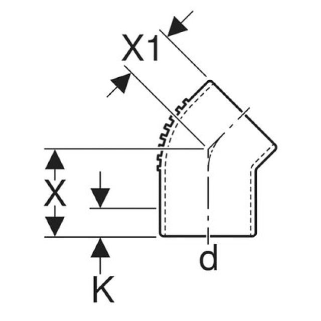 SILENT BOGEN 45°
305.450                  56 MM
