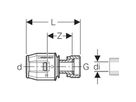 Geberit PushFit Übergang mit Überwurfmutter