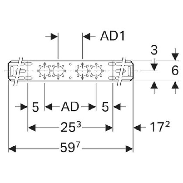 MEPLA-MONTAGEPLATTE 2-F.LANG
601.732         AD=76.5+153 MM