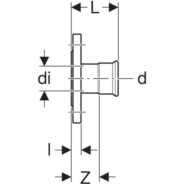 Geberit Mapress Therm Flansch PN6,
mit Pressmuffe: d=54mm,
DN=50