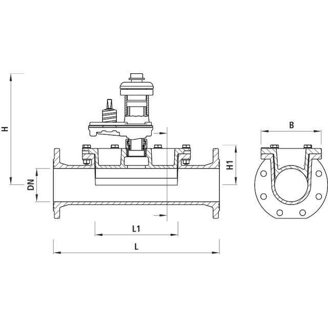 HAWLE Pezzo di pulizia e controllo
9842 DN125 PN10
con set di lavaggio installato