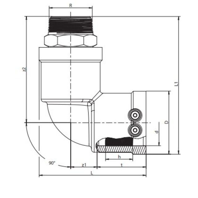 UEBERG.WINKEL 90° INOX  M.AG
616515   90° AG    63 / 2"