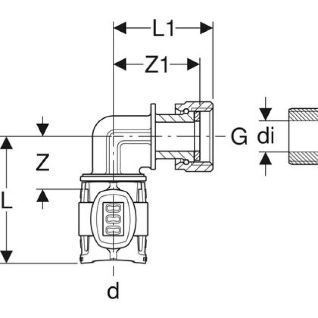 FLOWFIT ÜBERGANGSBOGEN 90°
620.694 D=25 G=1"
MIT ÜBERWURFMUTTER