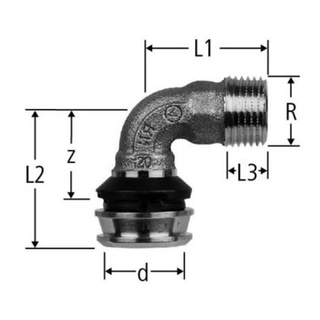 OPTIFLEX FLOWPRESS BOGEN 90°
MIT AG 84245.26 25x1"