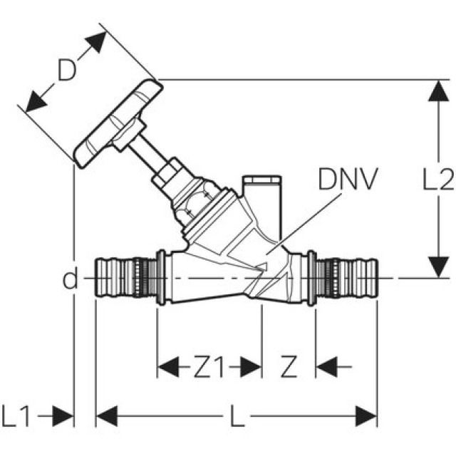 MEPLA rubinetto d'arresto
sede obliqua 606.032
d 50