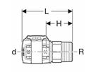 Raccord droit Geberit FlowFit, avec filetage extérieur