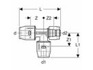 Geberit PushFit Übergangs-T-Stück mit MasterFix, Abzweig