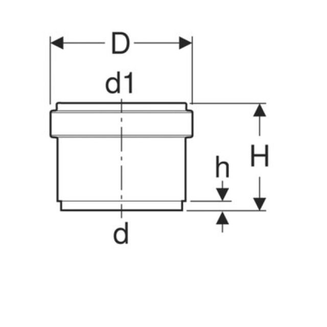 GEBERIT manicotto d'innesto
ridotto 361.752   d 56 - 50
con guarnizione a labbro