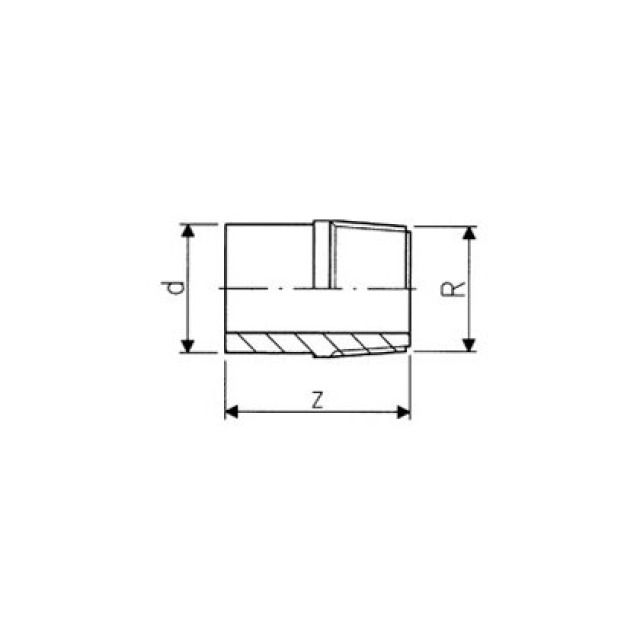 GF PVC nipplo di passaggio
721 913 507
25 mm - 3/4"