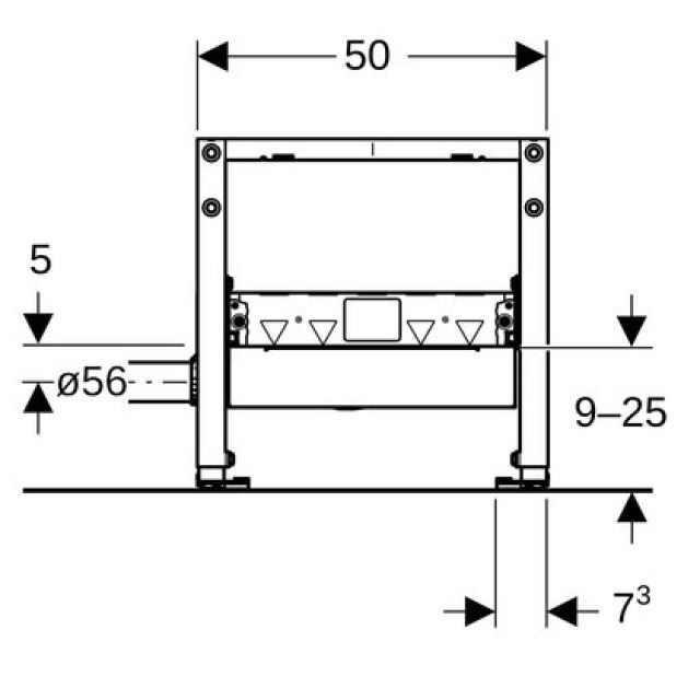 Wandablaufelement Geberit
Duofix für bodenebene Duschen
Breite 50 cm, Höhe 50 cm
für Unterlagsbodenhöhe
am Einlauf 90-200 mm
höhenverstellbar, Fussstützen - Abgangsstutzen Ø56 mm
ohne fertigbauset