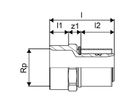 GF Uponor S-Press Raccord de transition avec filetage femelle