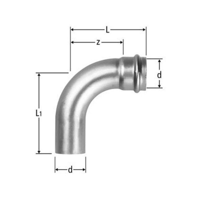 OP curva 90° INOX
per gas ad innesto 88001.26
d 35
