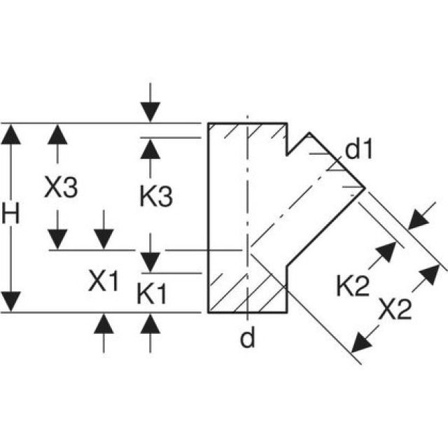 GEBERIT braga 45°PE
365.109
d 75 - 40