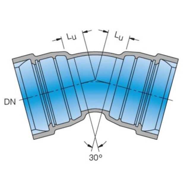 DUKTUS curva raccordo BLS
tipo MMK
30° VRS-T DN 150