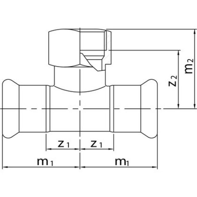 PROFITEC PRESSINOX - FIG. 12
TÉ AVEC DÉPART FILETÉ F
139.7 - 1 1/4" - 139.7 MM
