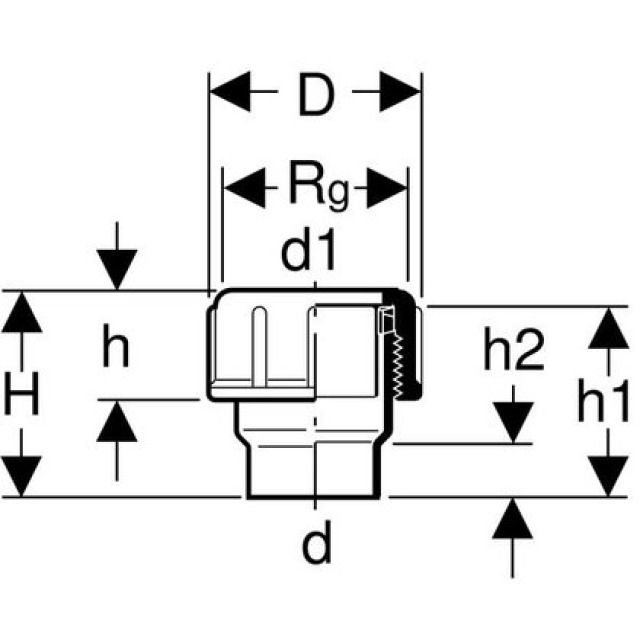 GEBERIT bocchettone con dado
ridotto 364.753   d 63-56