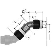 4676, Sanipex MT, Equerre 45° avec écrou libre