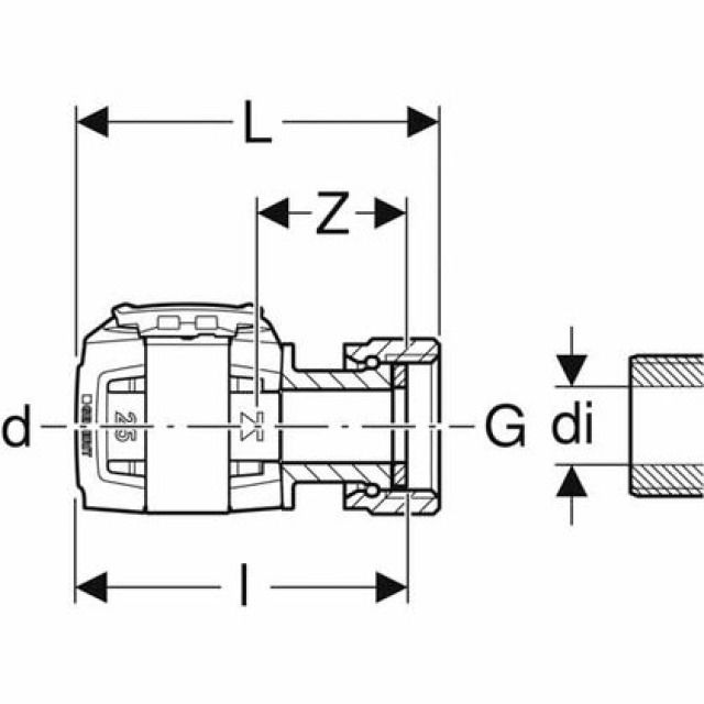 FLOWFIT PZ. ADATTATORE DADO AVV.
620.632   D=25  G=3/4"