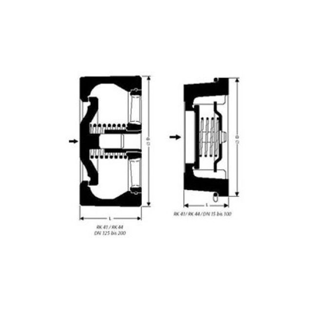 RUECKSCHLAGVENTIL RK41
DN20 PN6-16 L 19MM
GEHÄUSE SONDERMESSING CW710R
VENTILPLATTE 1.4571